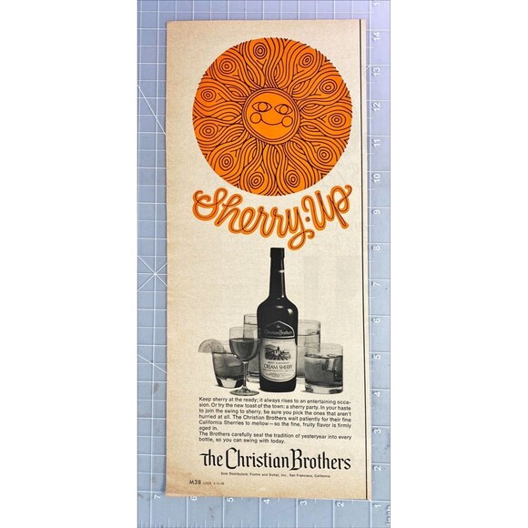 Christian Brothers Cream Sherry "Sherry Up" Vintage Print Ad 1968 - Picture 2 of 3